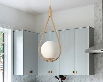 Single Antique Pendant Lamp White Glass Modern Pendant Lamp Kitchen and Living Room Pendant Lamp Chandelier , Modern Chandelier