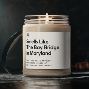 Smells Like the Bay Bridge in Maryland Candle, Bridge Themed Candle, Housewarming Gift, Maryland Present Candle, Maryland Decor