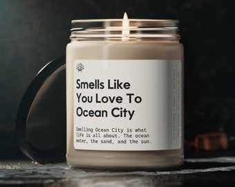 Kerze, riecht nach Ocean City, kostenloser Versand, einzigartiges Geschenk, Ocean City Liebhaber, Ocean City Dekor, Maryland Dekor, Geburtstagsgeschenk