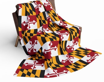 Maryland Flagge Fleece-Decke, gemütliche arktische Fleece-Decke mit Maryland Flagge Design, erhältlich in 3 Größen, Maryland Geschenk, Geburtstagsgeschenk