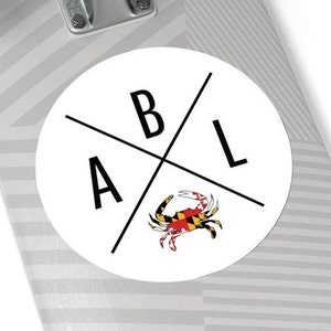 Baltimore Crab Flag Sticker, Blue Crab Flag Baltimore Sticker, Baltimore Crab Flag Decal, Baltimore Décor, Maryland Flag Décor