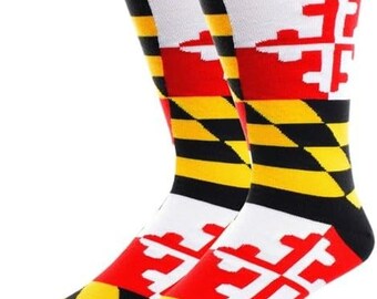 Calzini con bandiera del Maryland, calzini eleganti da uomo morbidi e comodi medio/grande, regalo Maryland, regalo unico, regalo di compleanno