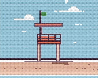 Lifeguard Tower Needlepoint Chart