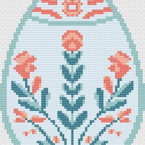 Easter Egg with Flowers Needlepoint Chart