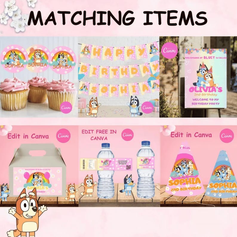 15 Blue Dog Party Favor Printables,bluey Party Favors for Girl Party ...