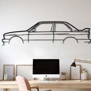 Classic Car Metal Wall Art, Metal Car Outline Decor, Minimalist Car Gift for Car Lovers,Metal Car Wall Art,Classic Car Gift,Car Garage Decor
