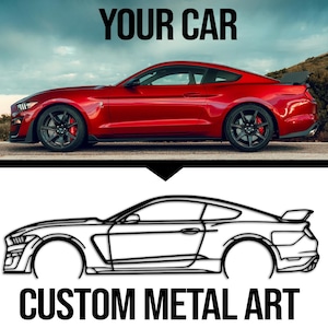 Custom Car Metal Wall Art, Your Own Personalized Car, Car Lovers Gift for Men, Car Garage Wall Decor, Your Car Sculpture Gift, Car Line Art