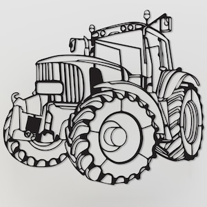 Tractor Outline Metal Wall Art, Farmhouse Tractor Decor, Tractor Lover Gift, Large Garage Metal Tractor Sign, Farmers and Tractor Owner Gift