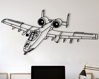 Aircraft Jet Metal Decor, Military Airplane, Attack Aircraft Plane, Air Force Metal Wall Decor, Jet Metal Decor, Warthog Decor