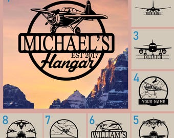 Custom Airplane Metal Sign, Personalized Hangar Decor, Custom Pilot Gift, Pilot Name Plaque, Personalized Aviation Gift, Flight Lover Decor