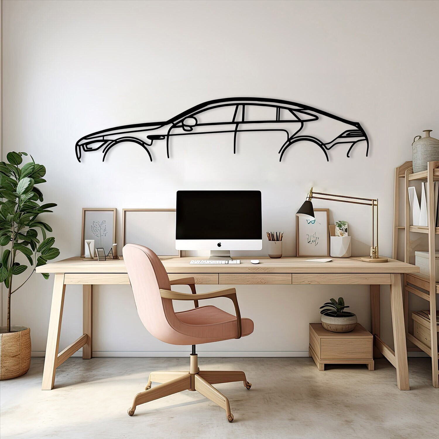 Luxury Sports Car Line Metal Decor, Performance Car Garage, Best Automobile Gift for Men, Sports Car Garage Metal Decor, Car Guy Gift