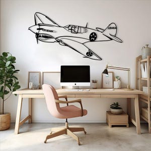 Aircraft Metal Wall Decoration Art,American Military Plane Decor,Famous Aircraft Line Art,Best Pilot Gift,Aviator Men Gift,Attack Aircraft