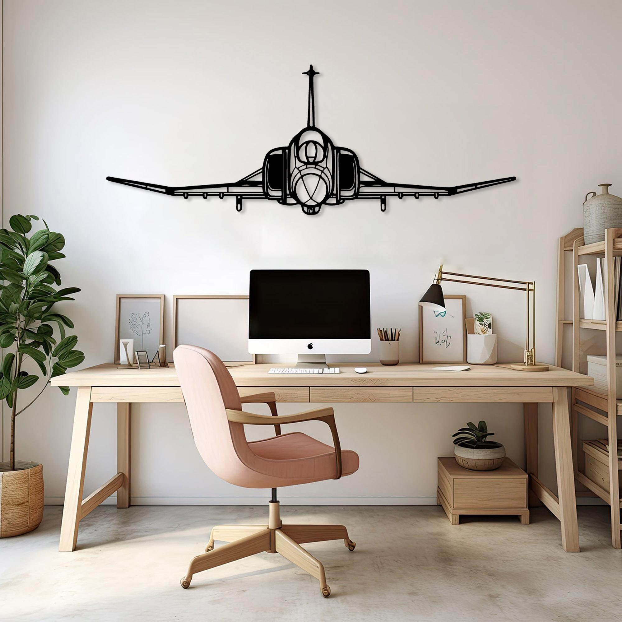 F-4 Modern Fighter Jet Aircraft Metal Wall Art,Airplane Metal Decor,Aviation Gift for Him,Military Aircraft Wall Art,Pilot Room Decor Gift