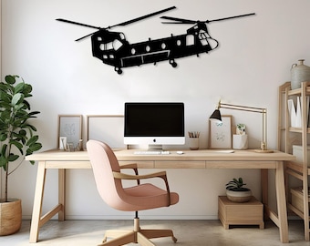 Extra Large Helicopter Decor Metal Wall Art, Military Helicopter Pilot Gift, Aviator Gift,Army Helicopter Metal Decor,Pilot Father Gift