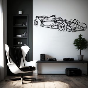 Performance racewagen decor metalen muur kunst, auto racer cadeau, auto game room decor idee, metalen sportwagen hoekweergave, racer mannen auto cadeau afbeelding 6