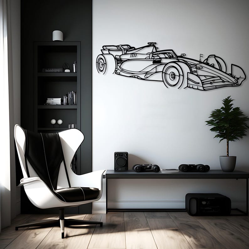 Performance racewagen decor metalen muur kunst, auto racer cadeau, auto game room decor idee, metalen sportwagen hoekweergave, racer mannen auto cadeau afbeelding 6