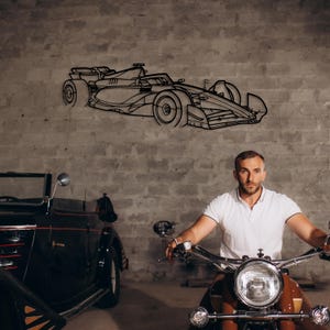Performance racewagen decor metalen muur kunst, auto racer cadeau, auto game room decor idee, metalen sportwagen hoekweergave, racer mannen auto cadeau afbeelding 8