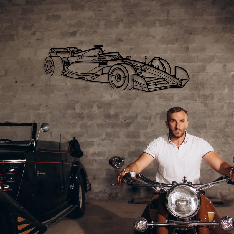 Performance racewagen decor metalen muur kunst, auto racer cadeau, auto game room decor idee, metalen sportwagen hoekweergave, racer mannen auto cadeau afbeelding 8