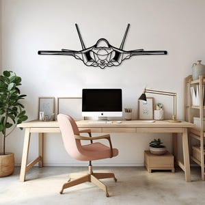 F-35 straaljagers kunst aan de muur, metalen vliegtuig decor voor luchtvaartliefhebbers, uniek cadeau voor straaljagerpiloten, militair vliegtuig minnaar cadeau
