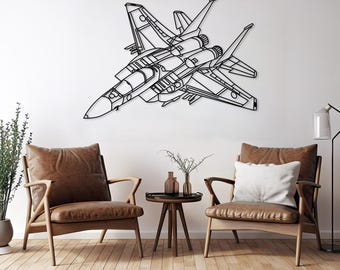 Military Aircraft Decor Metal Wall Art, Fighter Aircraft Decor,Air Force Decor,Jet Bomber Aircraft Wall Hanging,Strike Plane Art