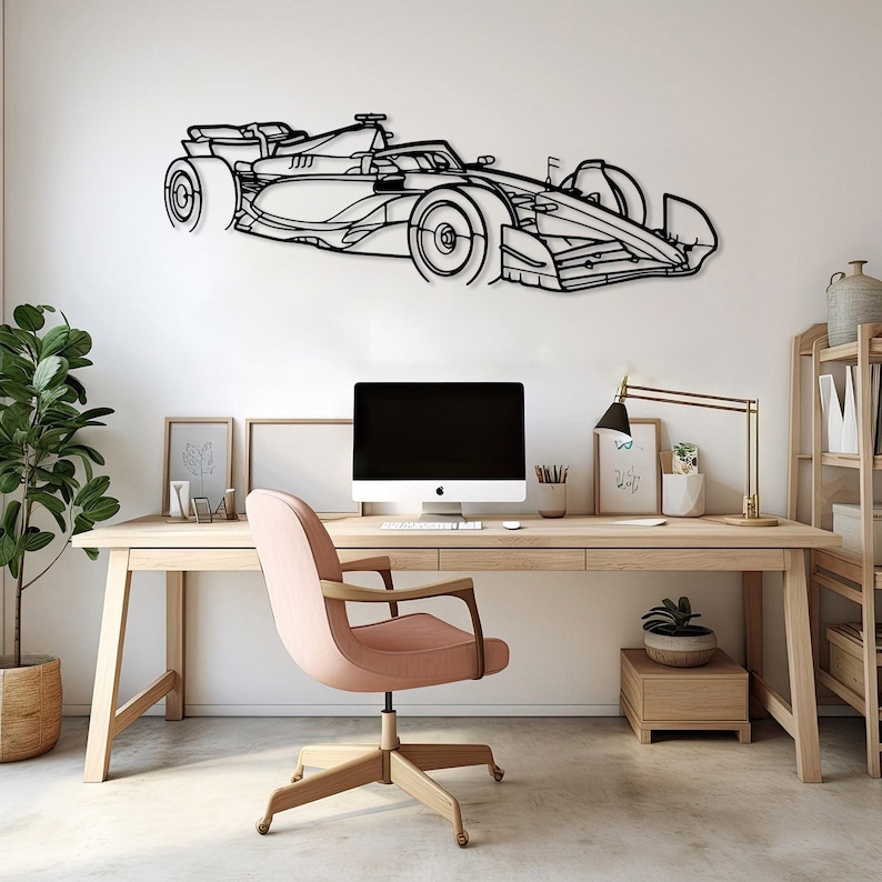 Performance racewagen decor metalen muur kunst, auto racer cadeau, auto game room decor idee, metalen sportwagen hoekweergave, racer mannen auto cadeau Black