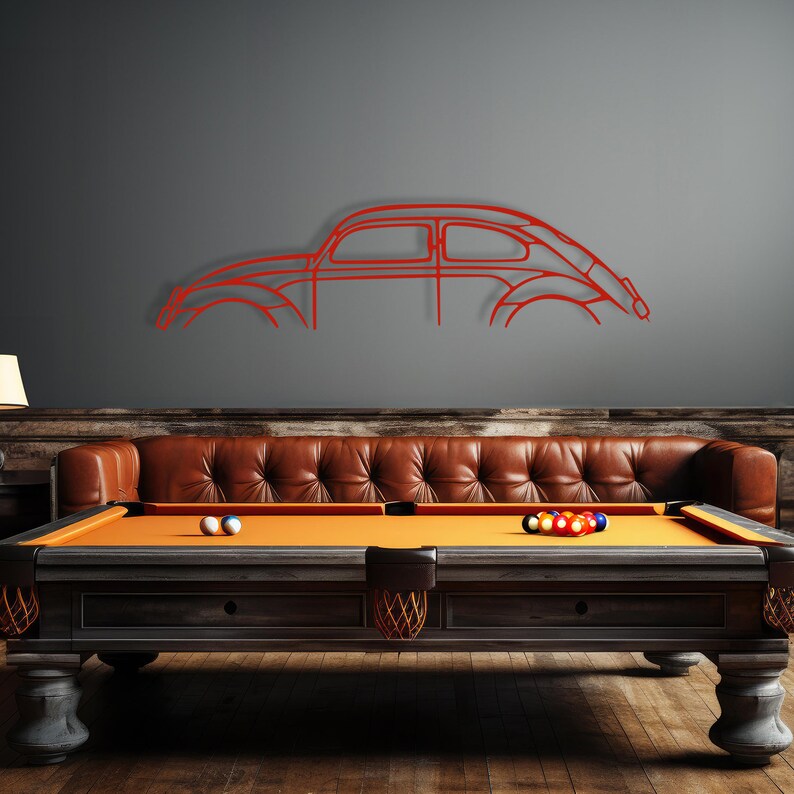 Classic Car Silhouette, Metal Wall Art, Gift for Him,classic Car Lover Gift,husband Gift,classic