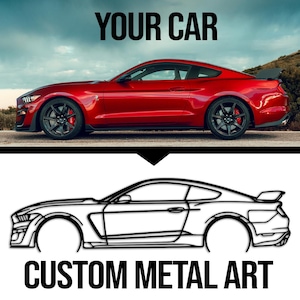 Custom Car Metal Wall Art, Your Own Personalized Car, Car Lovers Gift for Men, Car Garage Wall Decor, Your Car Sculpture Gift, Car Line Art