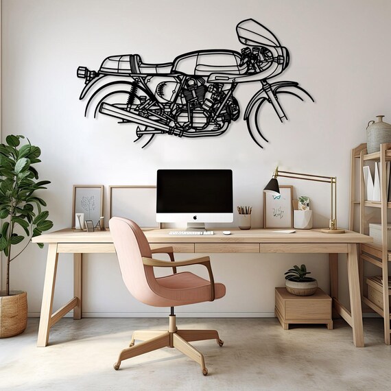 Decorazione Moto In Metallo Retrò - Statuetta Con Ruote Girevoli Per Casa - Foto 1