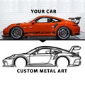 Custom Car Silhouette Metal Wall Art, Personalized Your Own Car, Car Lovers Men Gift Idea, Car Garage Wall Sign,Racing Automobile Wall Decor