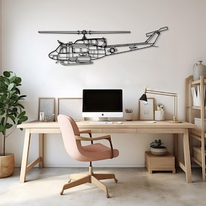 Classic Military Helicopter Decor Metal Wall Art, Helicopter Pilot Gift, Man Cave Wall Art, US Military Helicopter Decor, Aircraft Gift