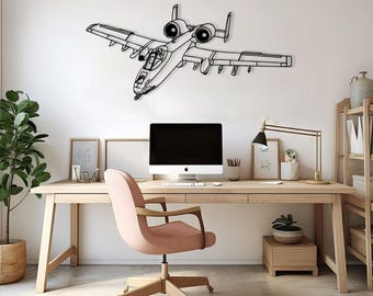 Aircraft Jet Metal Decor, Military Airplane, Attack Aircraft Plane, Air Force Metal Wall Decor, Jet Metal Decor, Warthog Decor