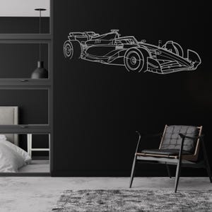 Performance racewagen decor metalen muur kunst, auto racer cadeau, auto game room decor idee, metalen sportwagen hoekweergave, racer mannen auto cadeau Silver