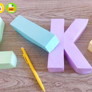 3D Alphabet Buchstaben Schnittvorlagen: SVG, DXF, PDF-Dateien