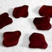 Ridged Freeform Cherry Red Sea Glass Pendants- recycled glass