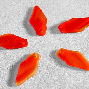 Tangerine Orange Shard- recycled sea glass pendant