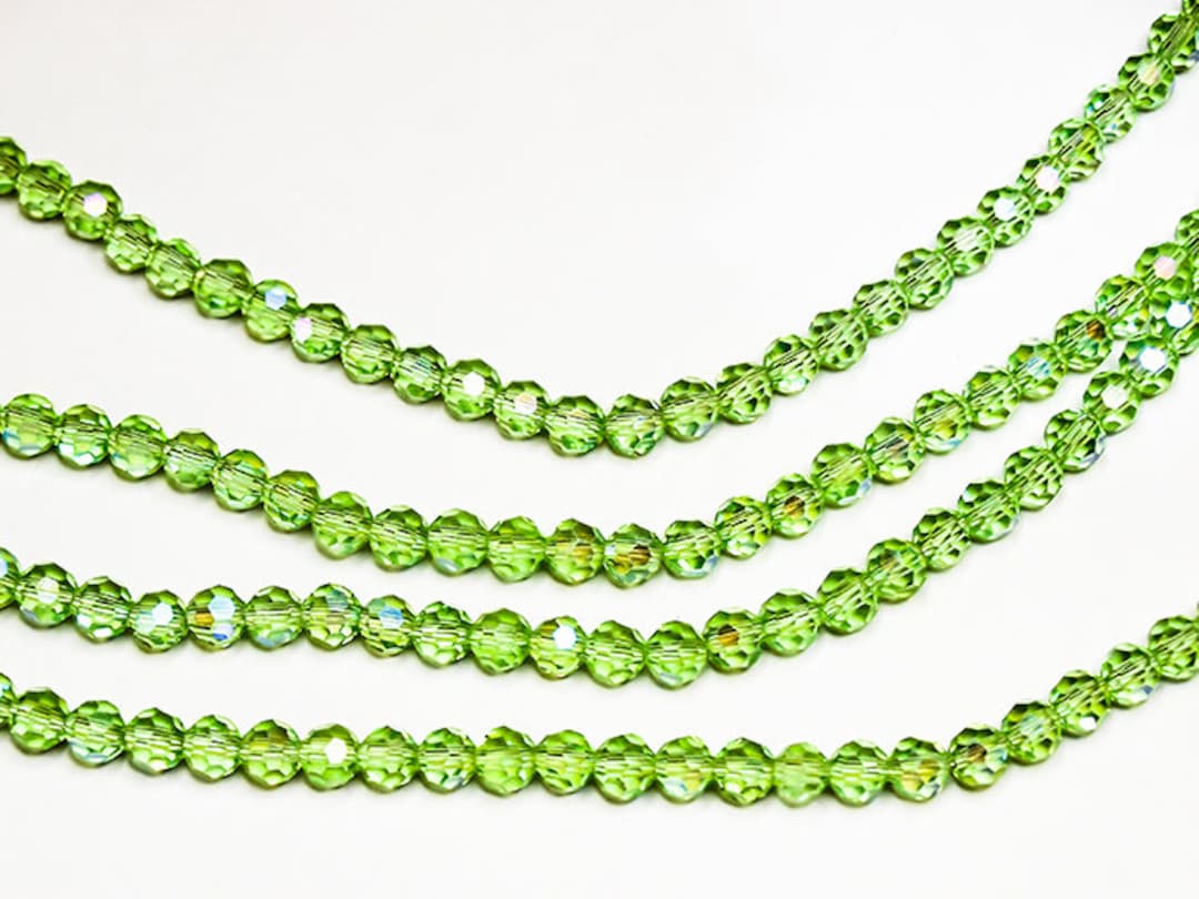 Lime Green Round AB Crystals Green Beads Green Crystals Etsy