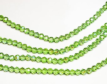 Round, Lime Green AB Crystals- green crystal beads- designer beads- Aurora Borealis finish crystals- jewelry supplies