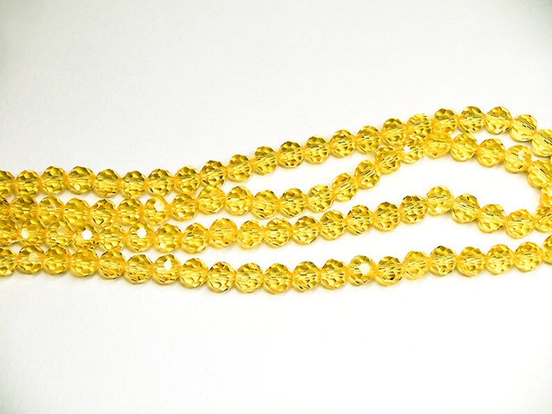 Sunshine Yellow Crystals Round Crystal Beads Faceted Beads Etsy