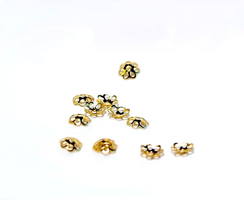 Tiny Flower beadcaps-jewelry findings image 1