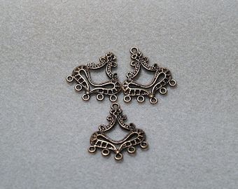 Fancy Focal Pendant or Earring Finding in antique bronze- jewelry findings- beading supplies- designer findings