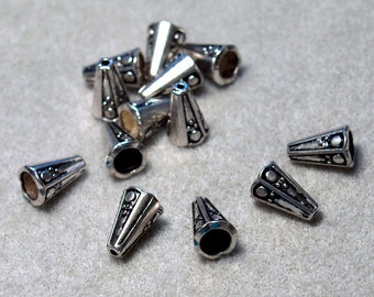 Antique Silver Cones- jewelry findings