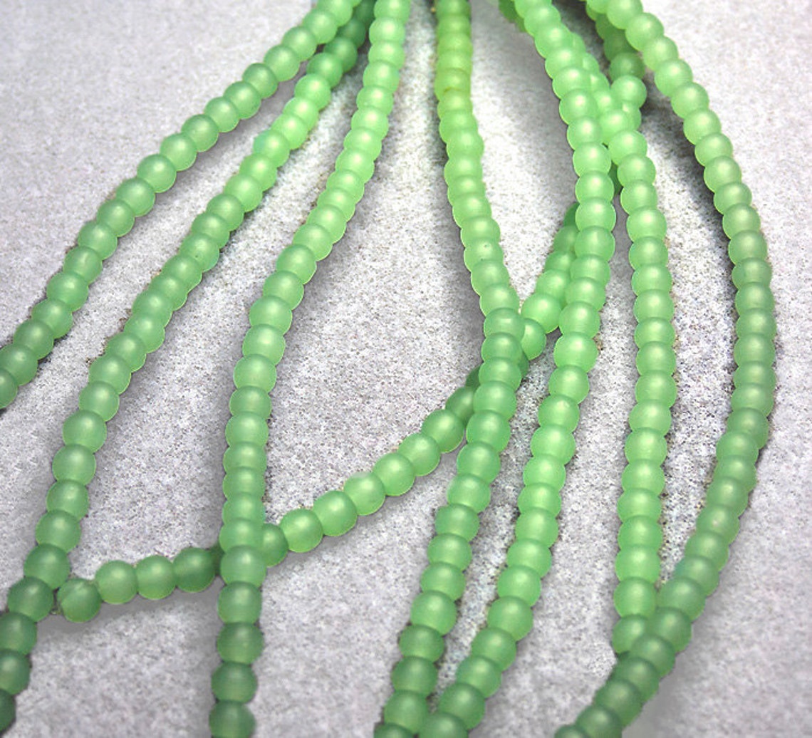Seafoam Beach Glass Beads Recycled Sea Glass Beads Etsy