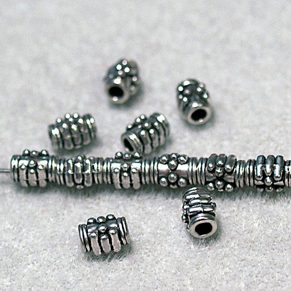 Designer Tube Spacer Beads- beads- jewelry supplies- beading supplies- silver beads- spacers- designer beads- tube beads- silver spacers