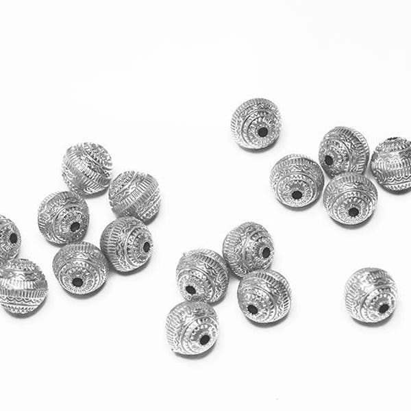 Silver & Grey Spacer Beads- lightweight beads- leadfree beads- spacers- ethnic beads- tribal beads- designer beads- jewelry supplies- beads