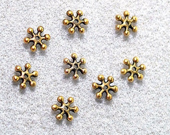 Whirlwind- antiqued gold spacer beads- gold spacers-designer beads-beading supplies-small spacer beads-flower shaped beads-crafting supplies