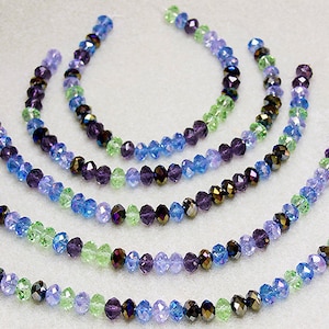 Irish Jig- multicolored crystal rondelles-crystal glass beads-faceted crystal beads-designer beads-beading supplies-jewelry supplies