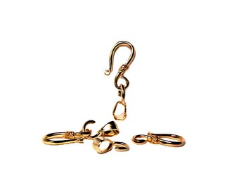 Fancy Golden Hook and Eye Clasps- jewelry and beading supplies