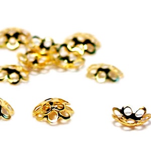 Tiny Flower beadcaps-jewelry findings image 3