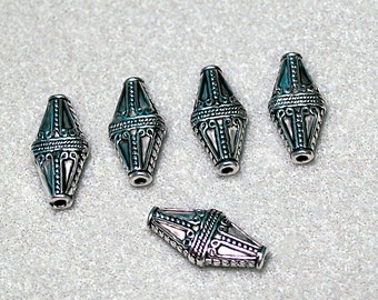 Designer Bali Style Silver Beads-large silver focal beads-ethnic bead-tribal bead-metal bead-designer bead-jewelry supplies-beading supplies