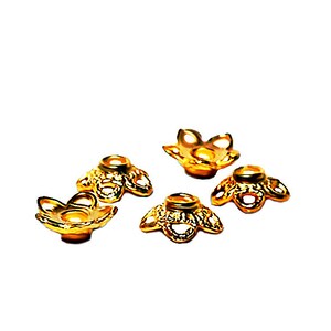 Golden Stars- bead caps- jewelry findings